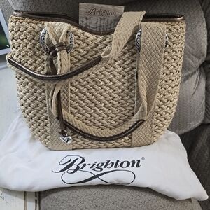 Brighton Beige and Brown Woven Tote